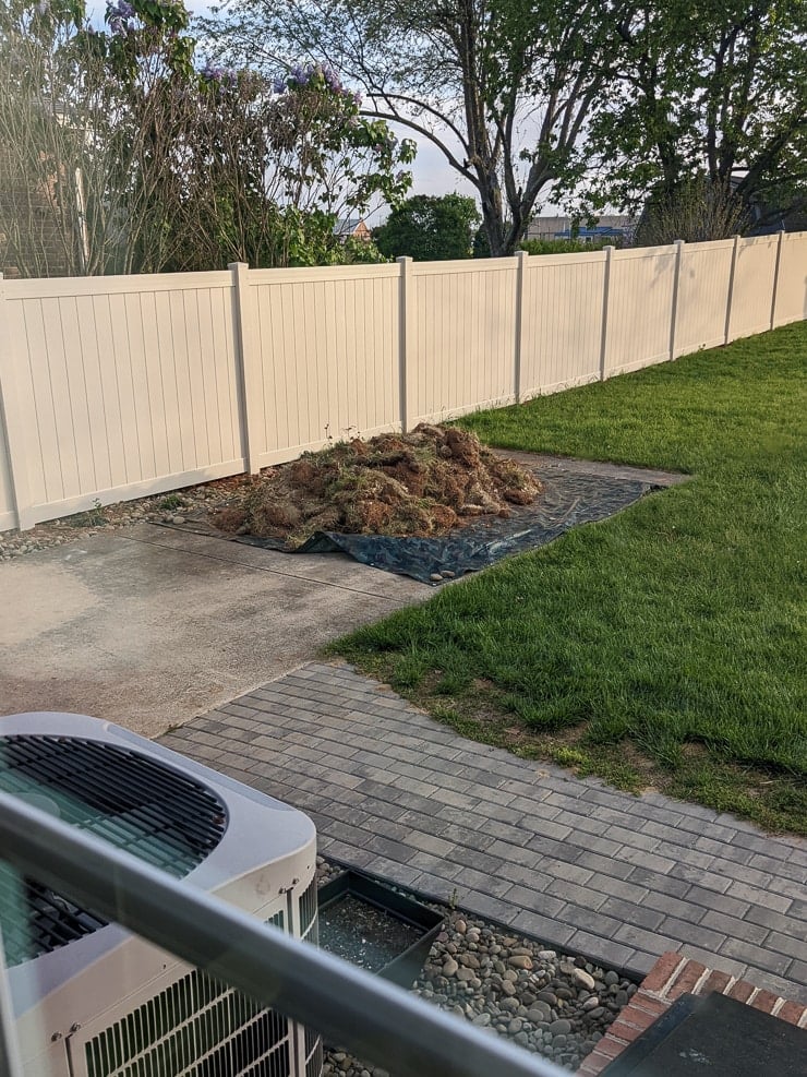 digging out a garden bed