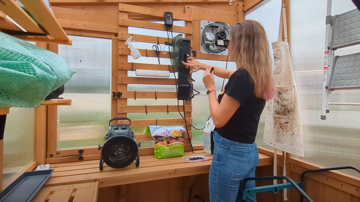 power port in a willow greenhouse