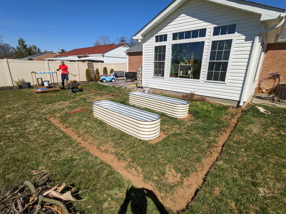 grass area before landscaping