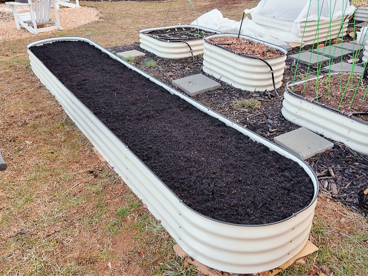 raised bed filling with soil