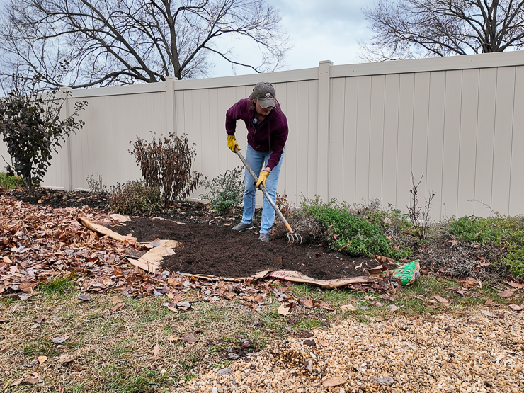 preparing a grassy area for planting
