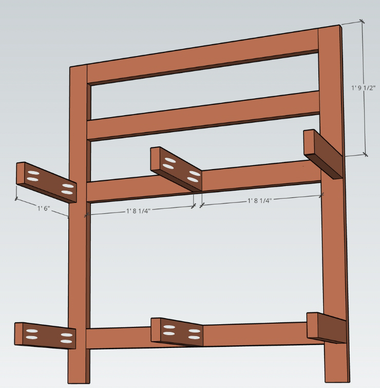 3D rendering of a potting bench