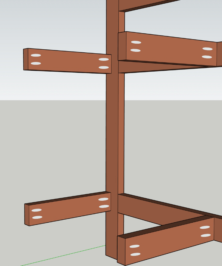 3D rendering of a potting bench