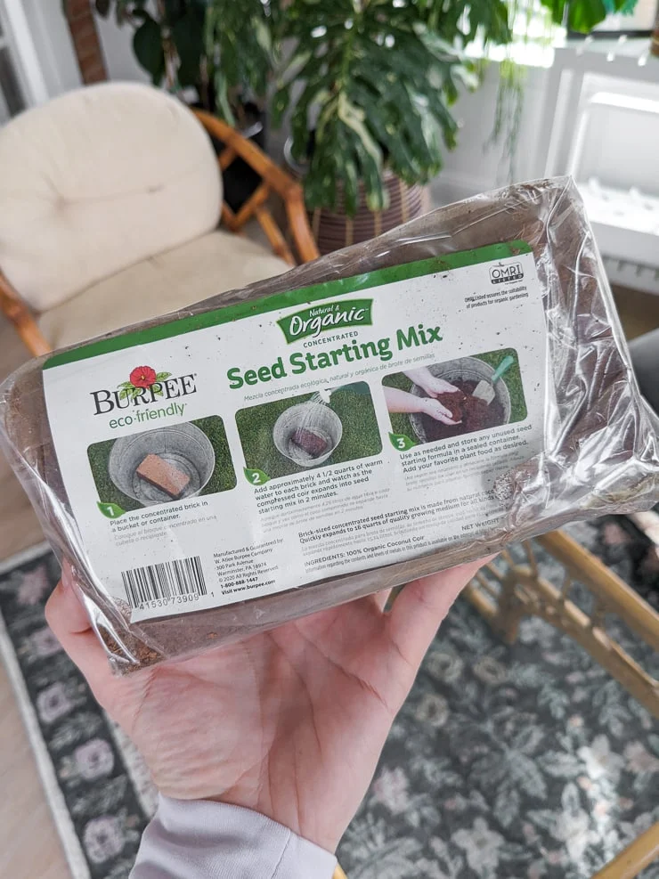 seed starting mix block