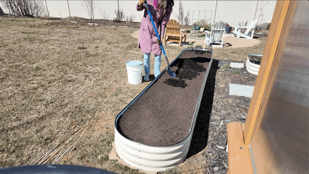 digging a hole for the bucket